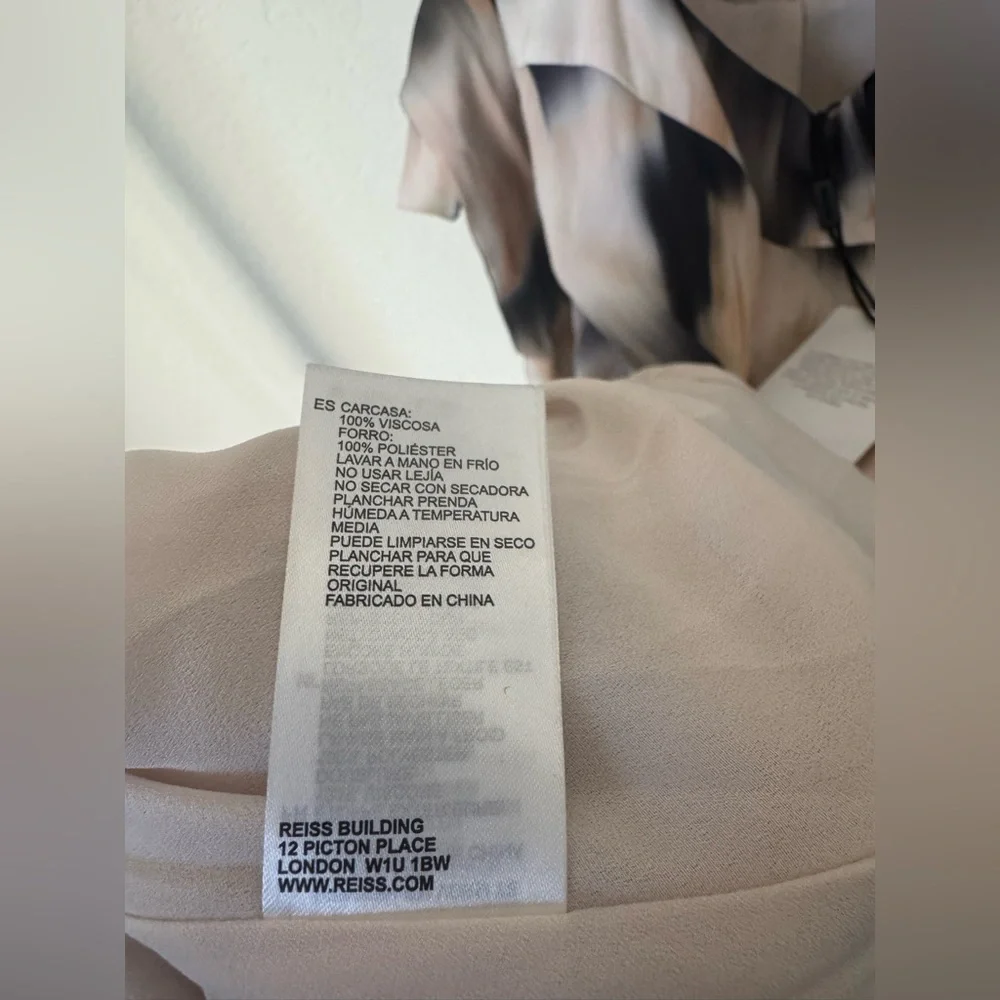 NWT $425 REISS [ 8 US ] Gisele Strappy Back Midi Dress in Smudge Print - Picture 8 of 11